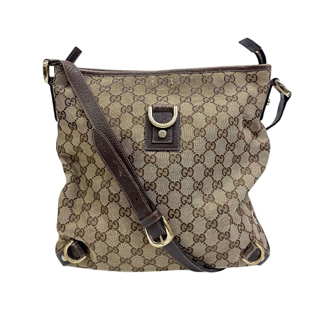 GUCCI Abbey GG Canvas Shoulder Bag Crossbody Brown